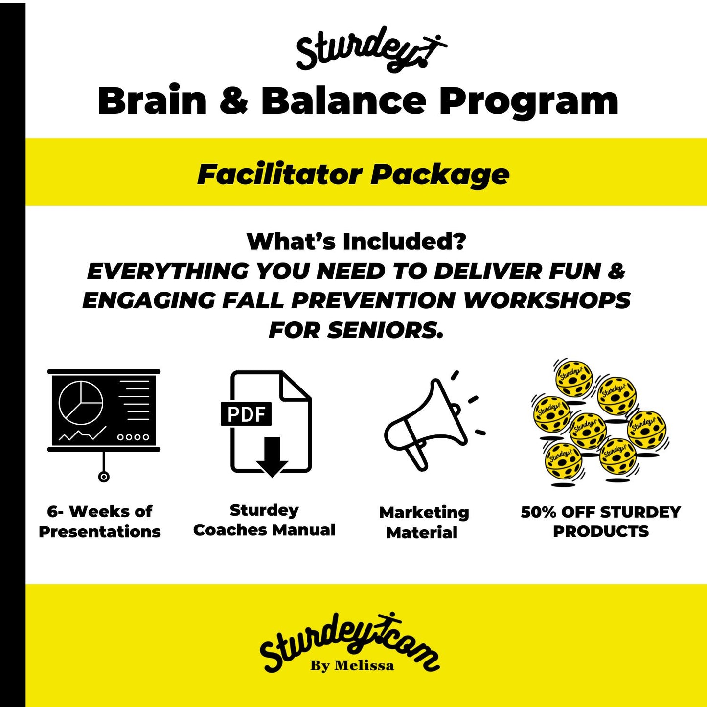 Deliver Sturdey's Brain & Balance Program For Falls Resiliency